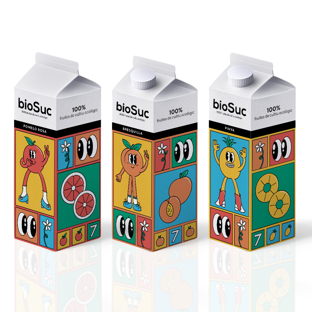 Biosuc — tres bricks con reflejo